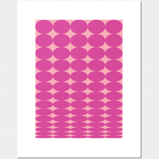 Retro Round Pattern - Pink Posters and Art